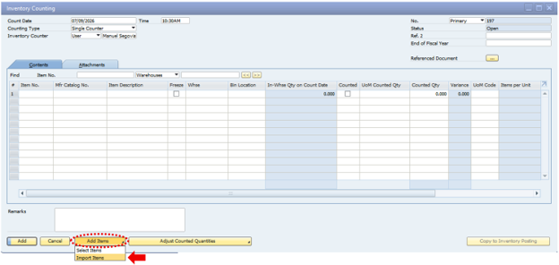 Import Steps